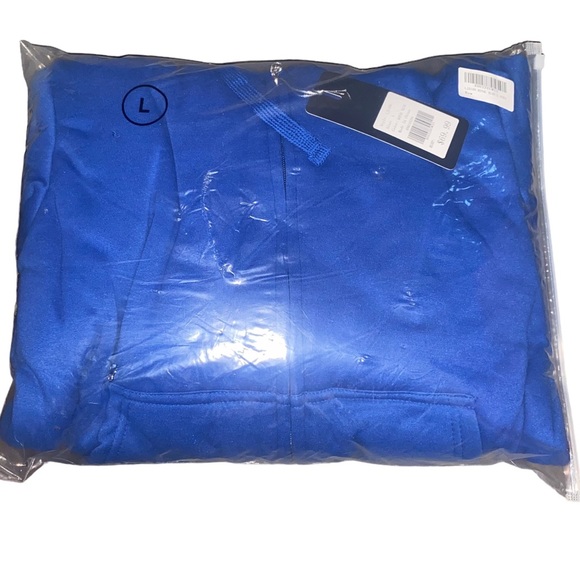 2 Piece Tracksuit Sherpa Fleece Lined Zip Up Hoodie & Joggers Royal Blue, NEW - Picture 11 of 11